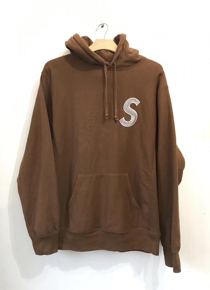 Supreme S Logo Hooded Brown Sweatshirt
