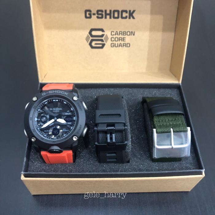 Casio Gshock GA 2000E-4 Carbon Core Guard Free 2 Strap