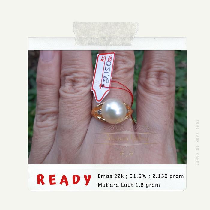 Cincin Emas 2.15gram Muti Laut Putih 1.8gram