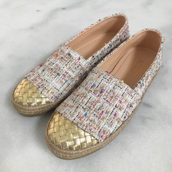 Woven espadrilles Tweed Confetti in Milk Genuine Leather
