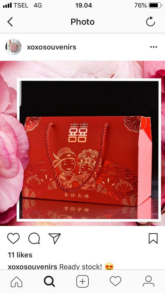 chinese couple red paperbag M size