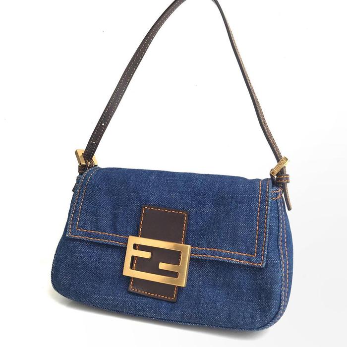 Preloved fendi Baguette denim