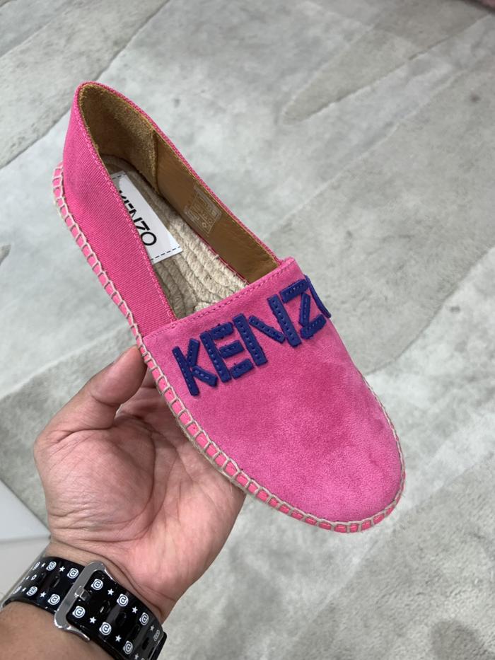 Sepatu kenzo espadrilles font suede pink women