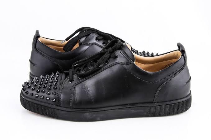 Christian Louboutin Black Louis Junior Spike Ori