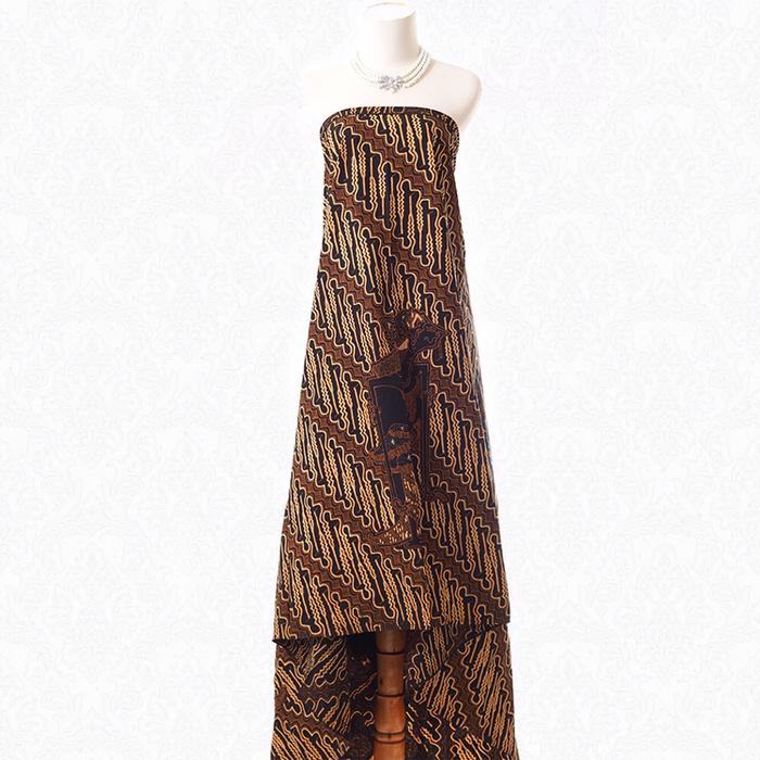 HM90839 Kain Batik Tulis Soga Jawa Wayang Parang Solo