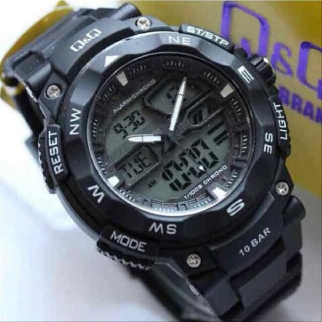 Q&Q GW85J001Y Dualtime Jam Tangan Pria Original Rubber Strap GW85J QQ