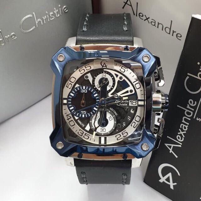 jam tangan pria alexander christie original ac3038 silver blue origina