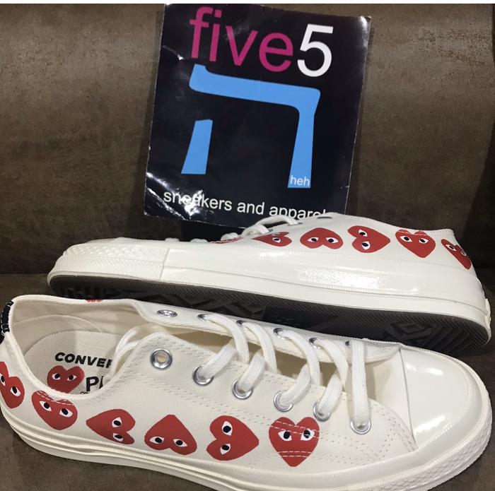 Cdg play converse multi hearts white