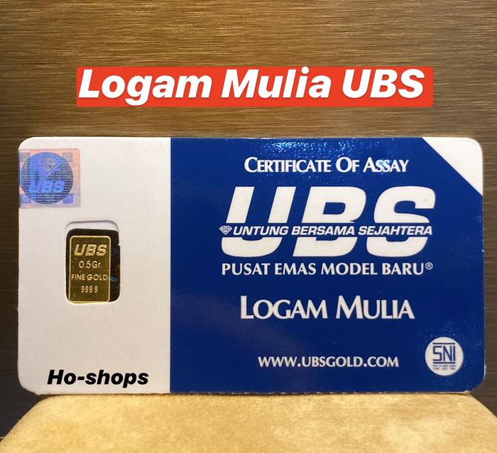 Logam Mulia UBS 0.5 gram Fine Gold 99.99% Asli Emas