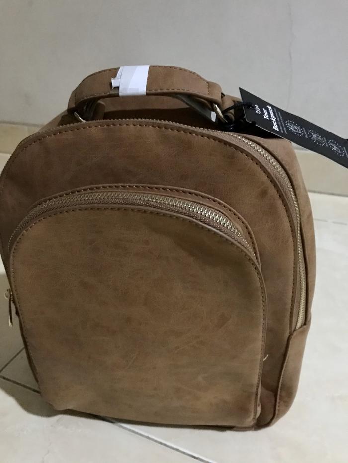 Ori tas tour backpack coklat merk Typo