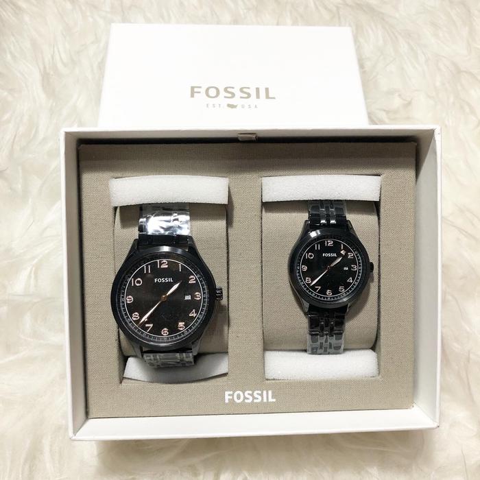 JAM TANGAN FOSSIL COUPLE WATCH WYLIE BLACK AUTHENTIC ASLI ORIGINAL