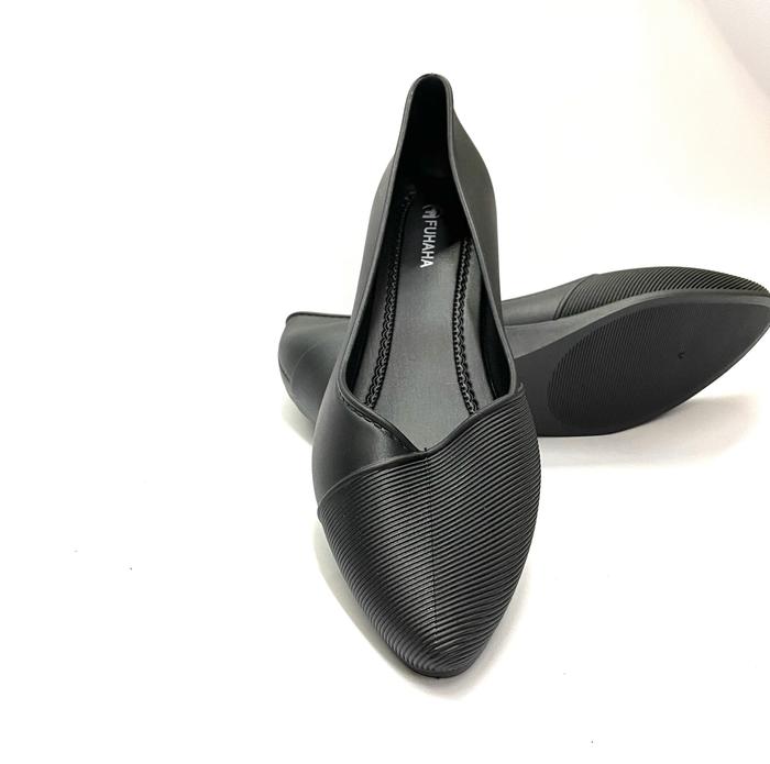 Sepatu jelly wedges fuhaha hitam