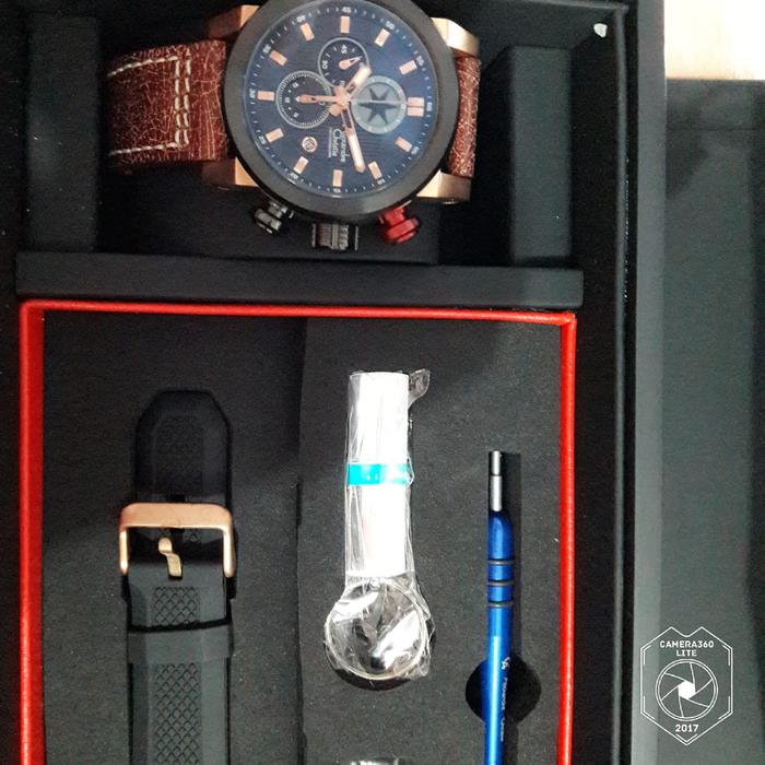 Jam tangan alexandre christie 6238 Paket Pria