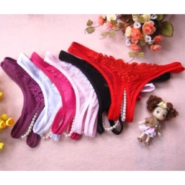 CD Gstring Thong Celana Dalam Wanita Mutiara Open Crotch B6 fit to L