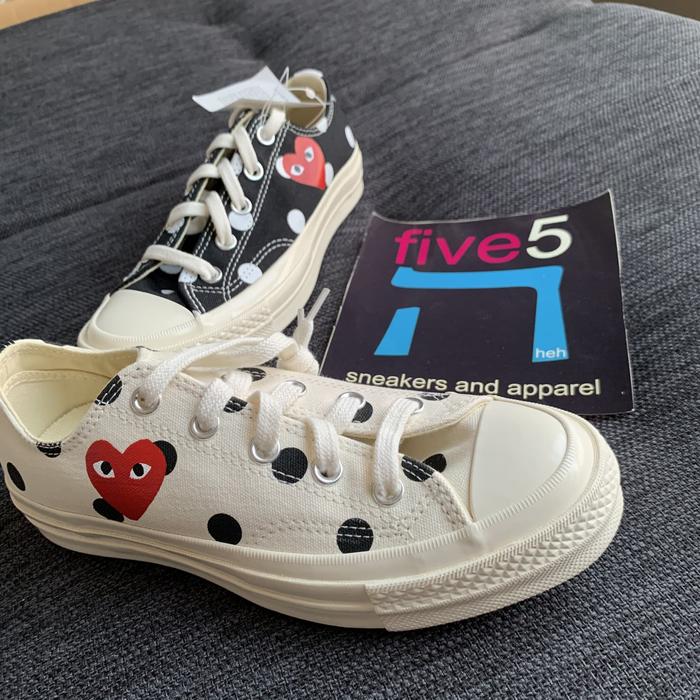 Cdg play converse polkadot black / white