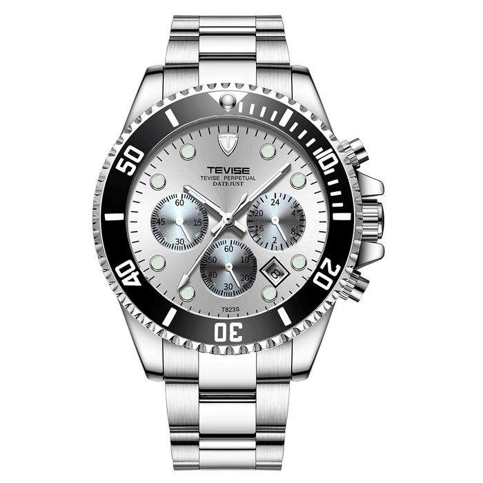 Tevise T823 Jam Tangan Pria Bahan Stainless Steel Gaya Mewah Untuk