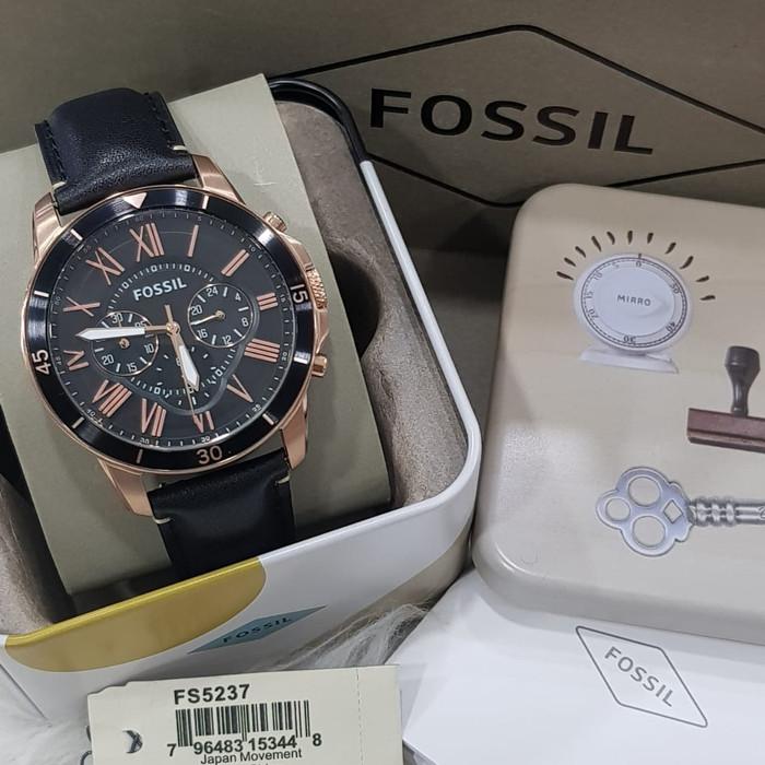 Jam Tangan Pria Fossil FS 5237 Black Leather Original Casual Style
