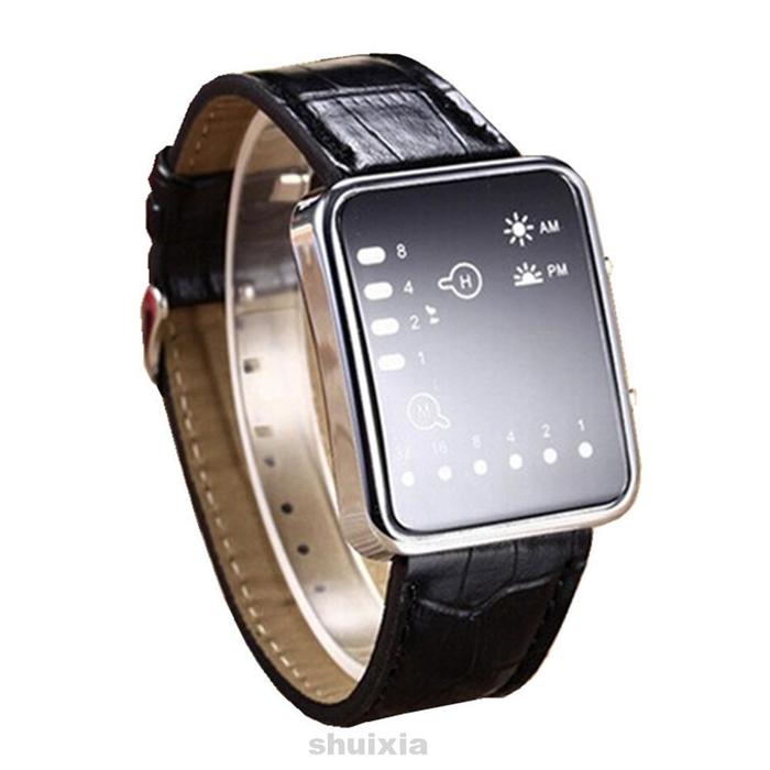 Jam Tangan Sport Binary Bentuk Persegi Panjang Dengan Led Luminous