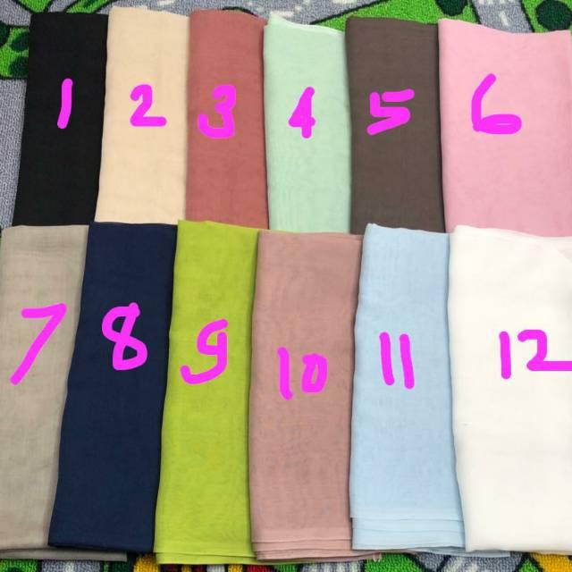 Jilbab segi empat plain paris polos premium by napocut