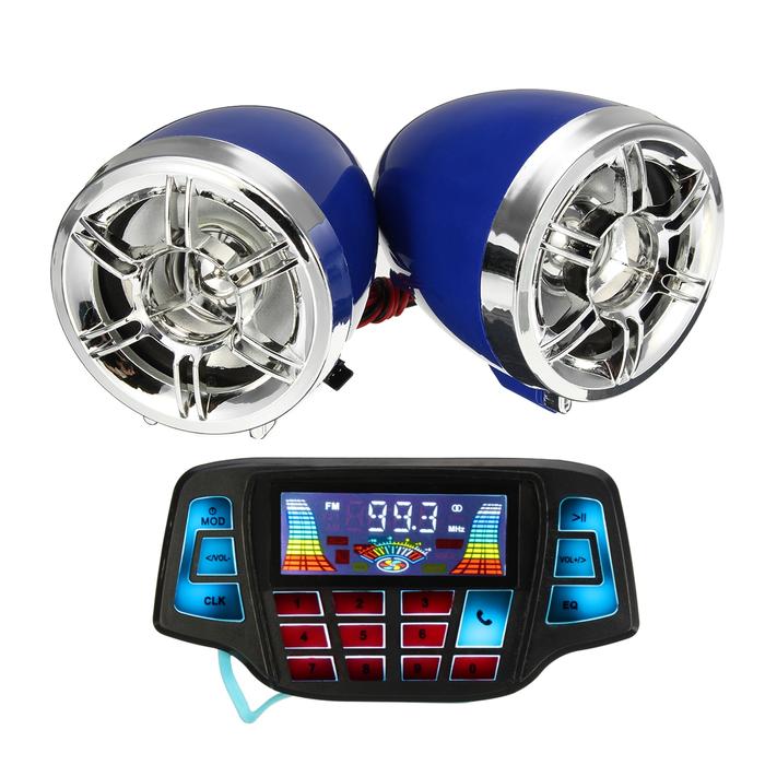 Sepeda motor LCD Screen MP3 Speaker Handlebar Audio USB SD