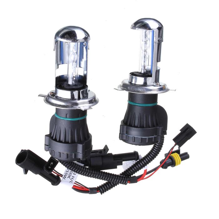 2pcs H4 55W Mobil HID Xenon Lampu Hi / Lo Bi Beam Headlamp