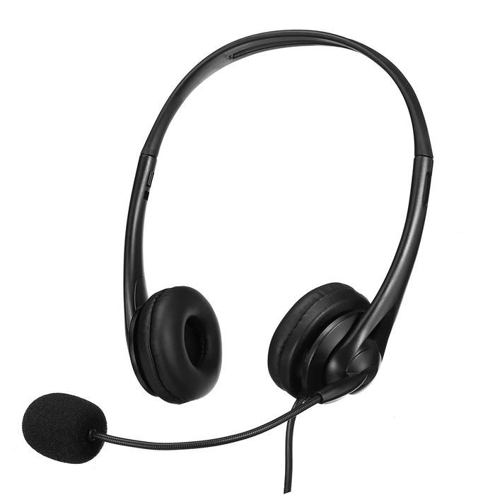 Wired USB Mic Headphone Volume Control Stereo Headsets