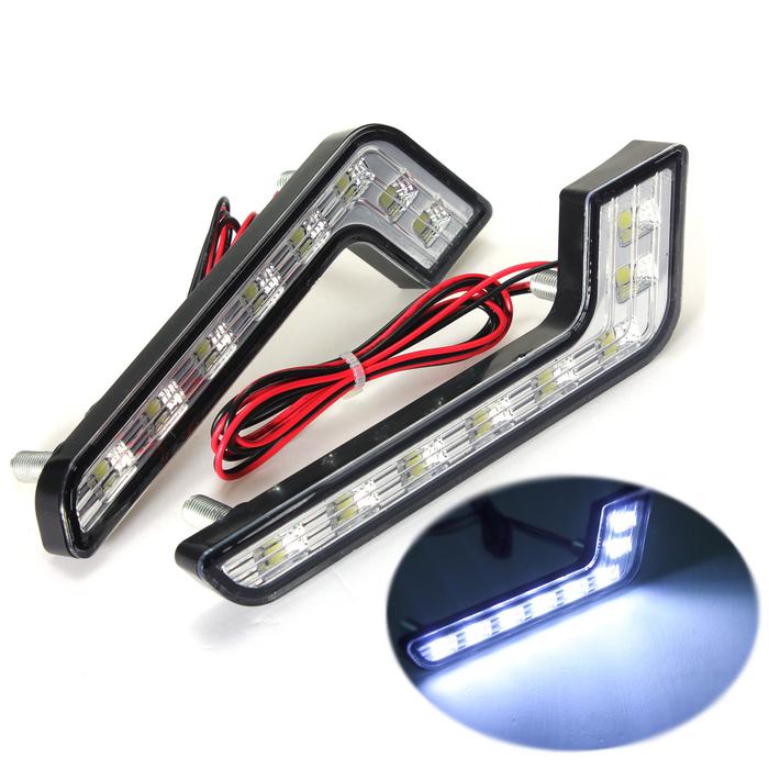L Shape 5W LED DRL Daytime Running Lights Fog Lamp Putih