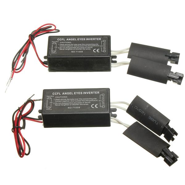 2X Hitam 12V Spare CCFL Angel Eyes Inverter Untuk BMW E36