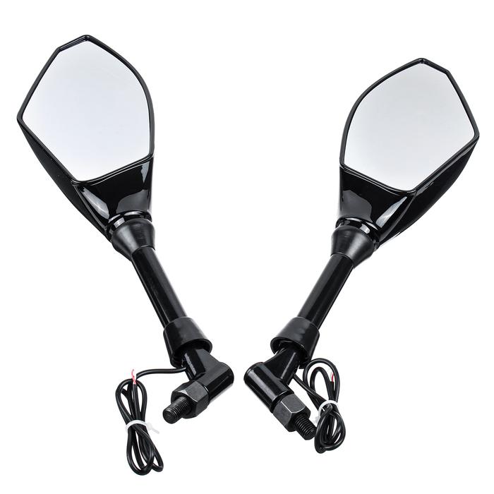 Pasangan 10mm / 8mm Motorcycle LED Mirror Hidupkan Sinyal