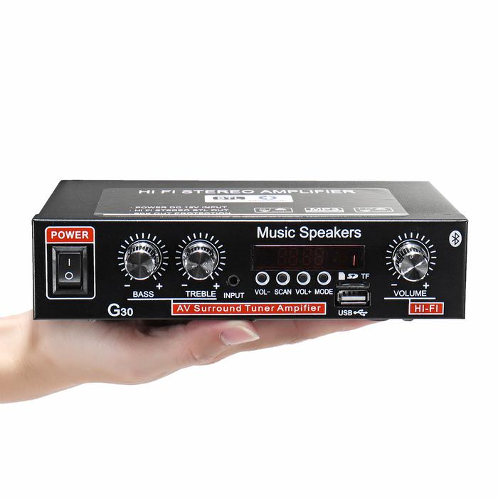2CH LCD Display HIFI Audio Stereo Power Amplifier Bluetooth