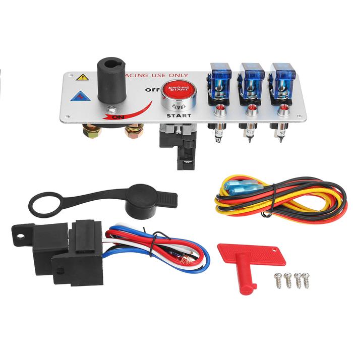 12V Auto LED Beralih pengapian Switch Panel Racing Mesin