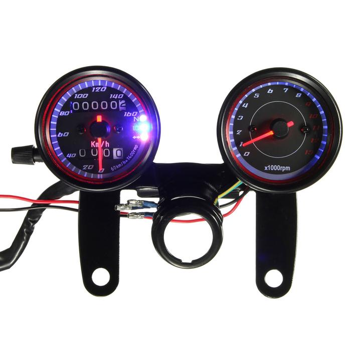 Sepeda motor LED Backlight Odometer Speedometer Tachometer