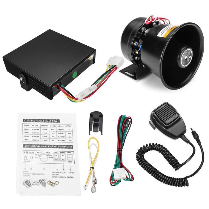 Polisi Api Siren Horn Sistem Speaker 12V 400W 9 suara 150dB