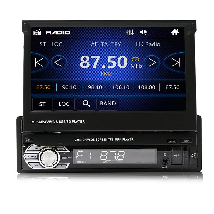 9601G 7 Inch 1DIN meringis Mobil MP5 Pemain Retractable