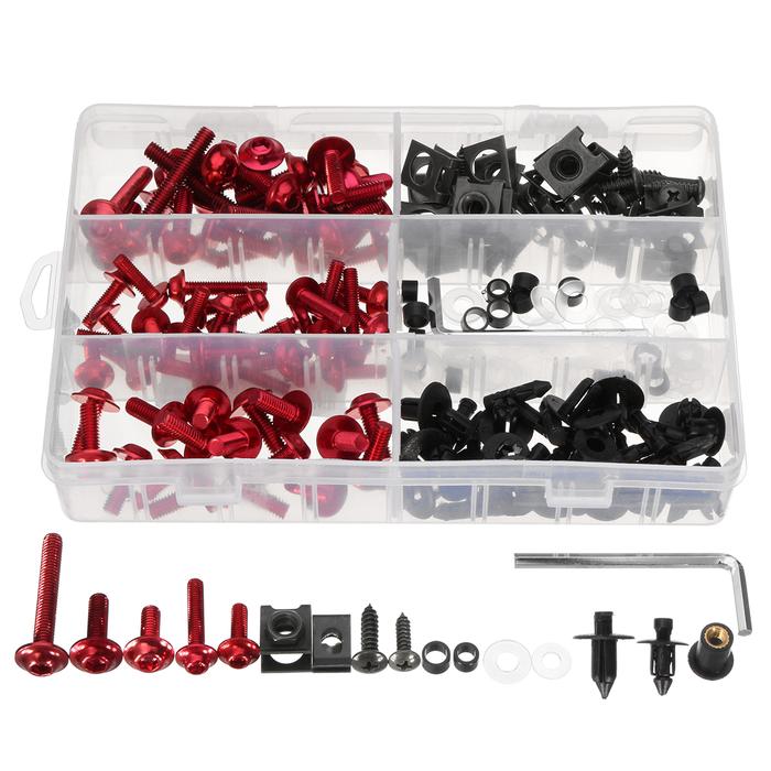 198pcs Fastener Klip Sekrup Aluminium Motorcycle Sportbike