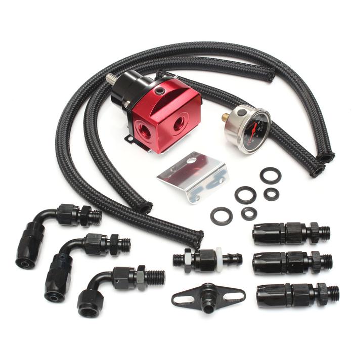 Adjustable Fuel Pressure Regulator 160PSI Minyak Gauge Hose