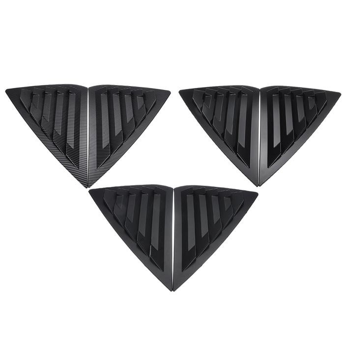 2 lembar Mobil Carbon Fiber Style Jendela Kisi-kisi kerai