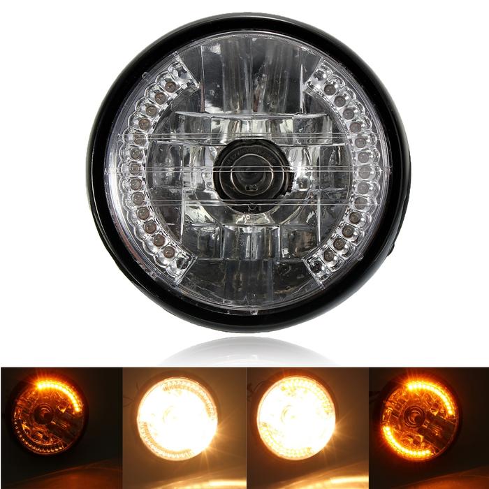 7 Inch H4 35W Halogen Lampu Dengan LED Hidupkan Sinyal
