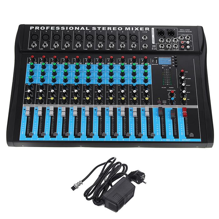 12 Saluran Mixing USB Console Bluetoot Profesional Live