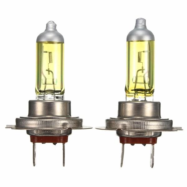 Pasangan 55W 12V H7 Amber Xenon Headlight Tinggi Beam