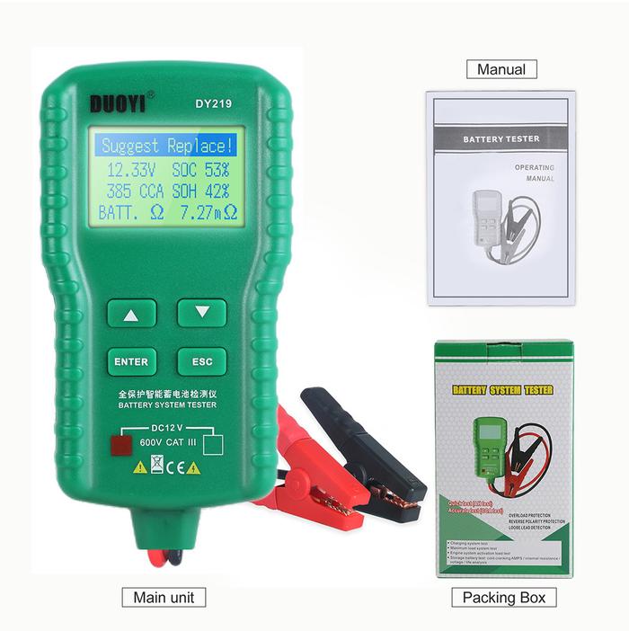 12V Mobil Digital Battery Tester AH CCA Tegangan Battery