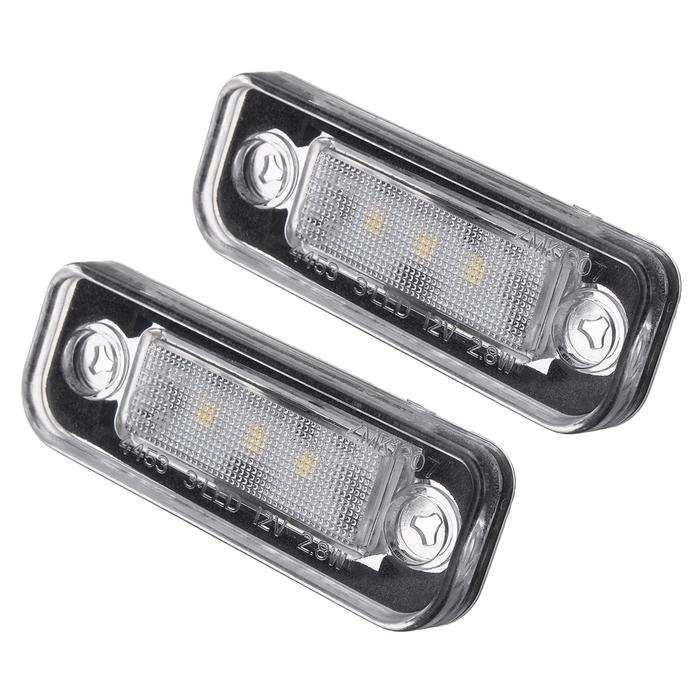 2 lembar 3-SMD LED 7000K License Plate Lampu Lampu Untuk