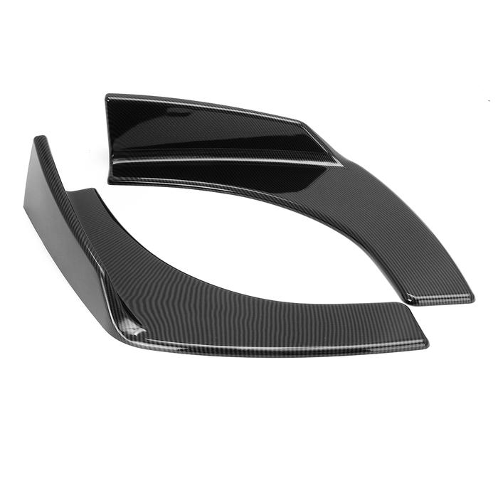 2 lembar Carbon Fiber Lihat Mobil depan deflektor Spoiler