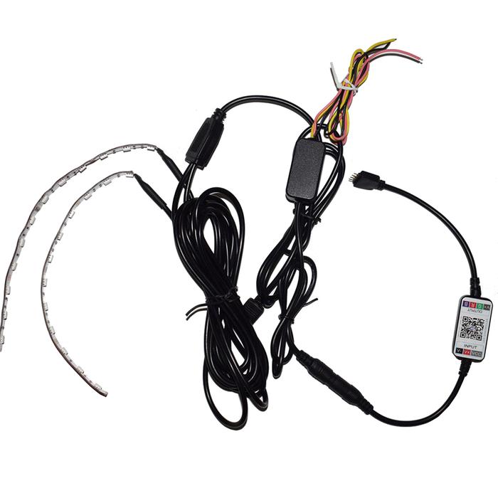 12V Mobil RGB LED bluetooth Malaikat Demon Eyes Headlight