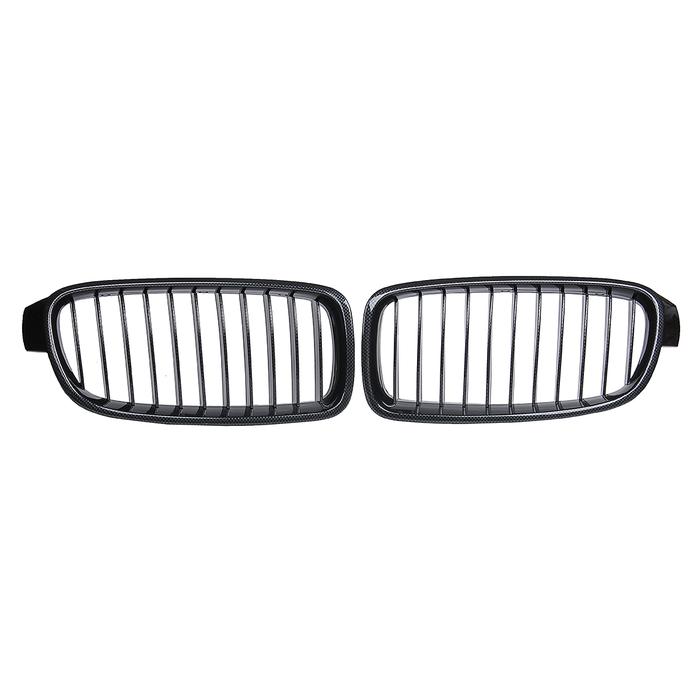 Pasangan Carbon Fiber ABS depan Ginjal Grille Untuk BMW F30