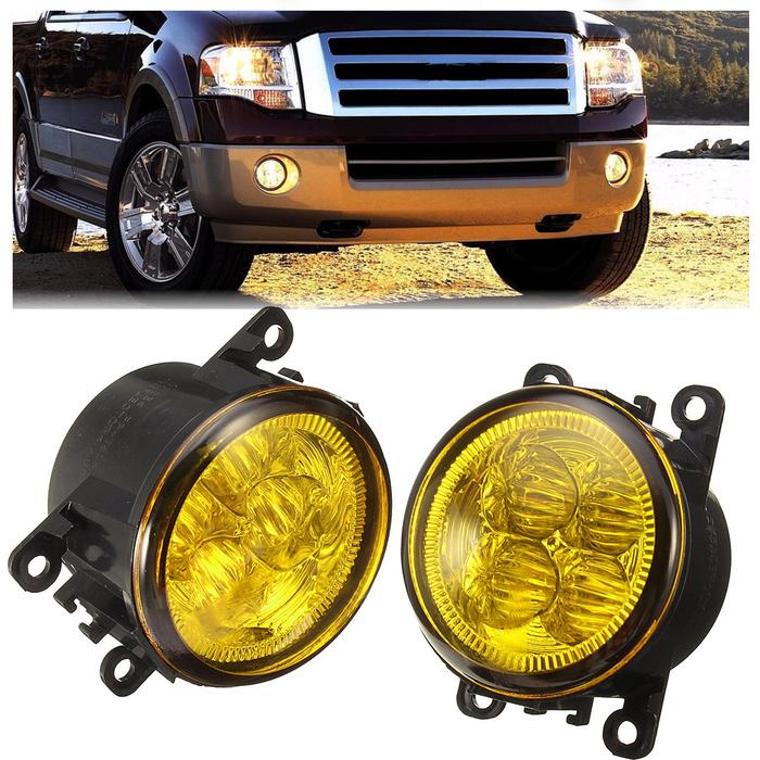Pasangan Mobil Fog Lights Lamp dengan LED Bulb 12W Kuning