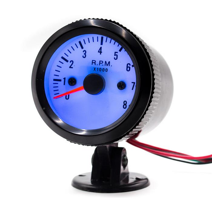 52mm Auto Mobil Tachometer Tacho Gauge meter 0-8000RPM W /
