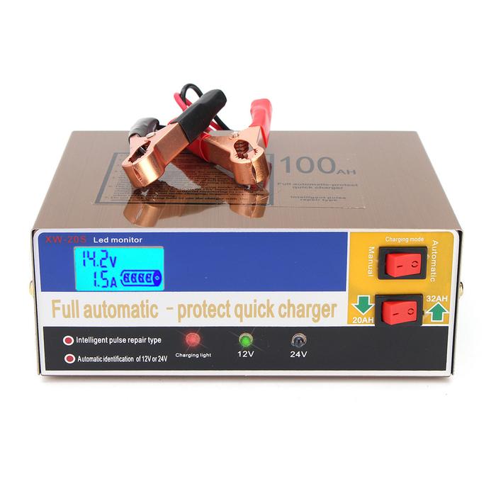 110V 12V / 24V 100AH Listrik Battery Charger Cerdas Pulse