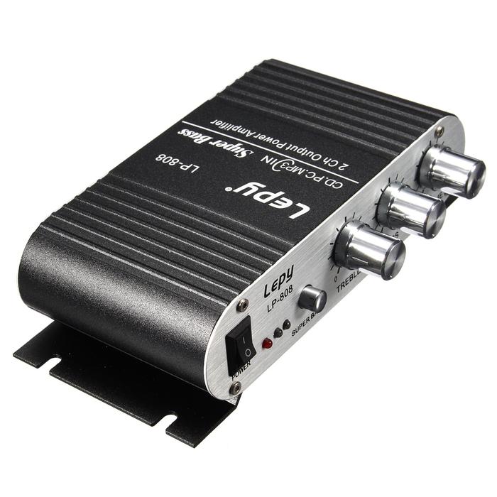Lepy LP-808 12V Mini Mobil Sepeda motor Depan Hi-Fi Stereo
