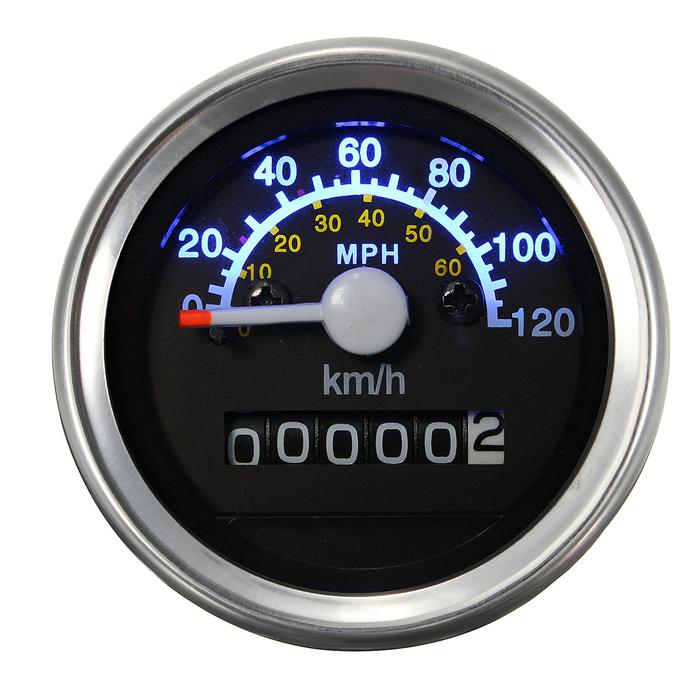 Sepeda motor Universal Speedometer Odometer LED Backlight